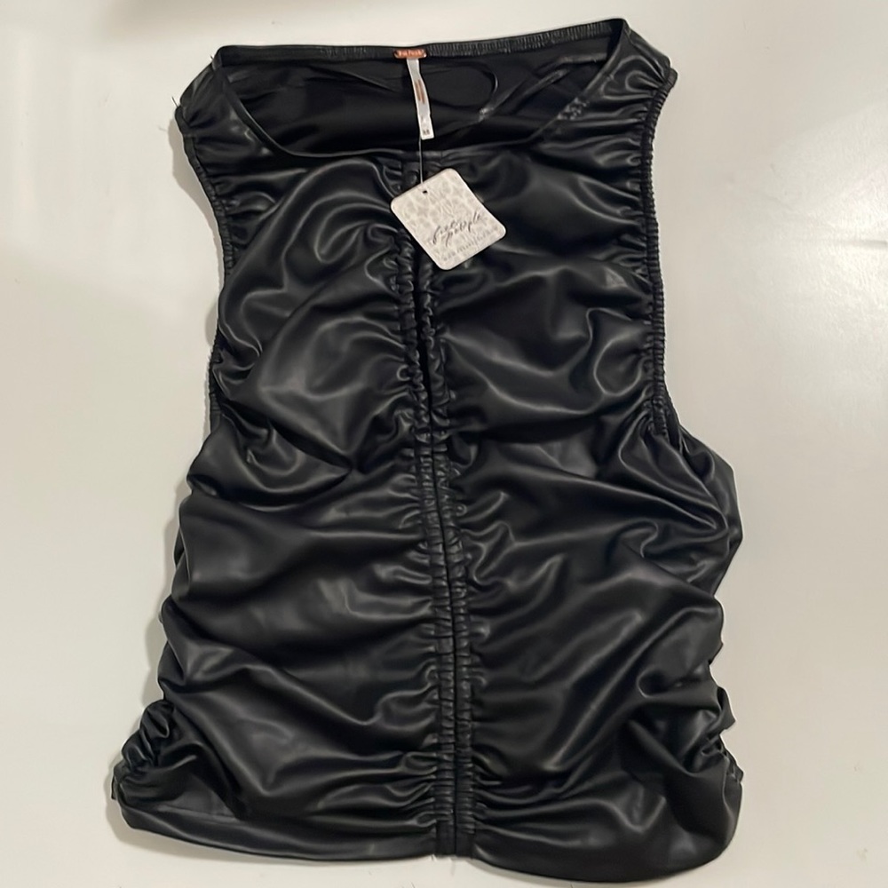 Free People Ruched Sleevless Top